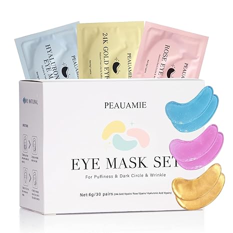 PEAUAMIE Under Eye Patches Gold and Hyaluronic Acid for puffy eyes
