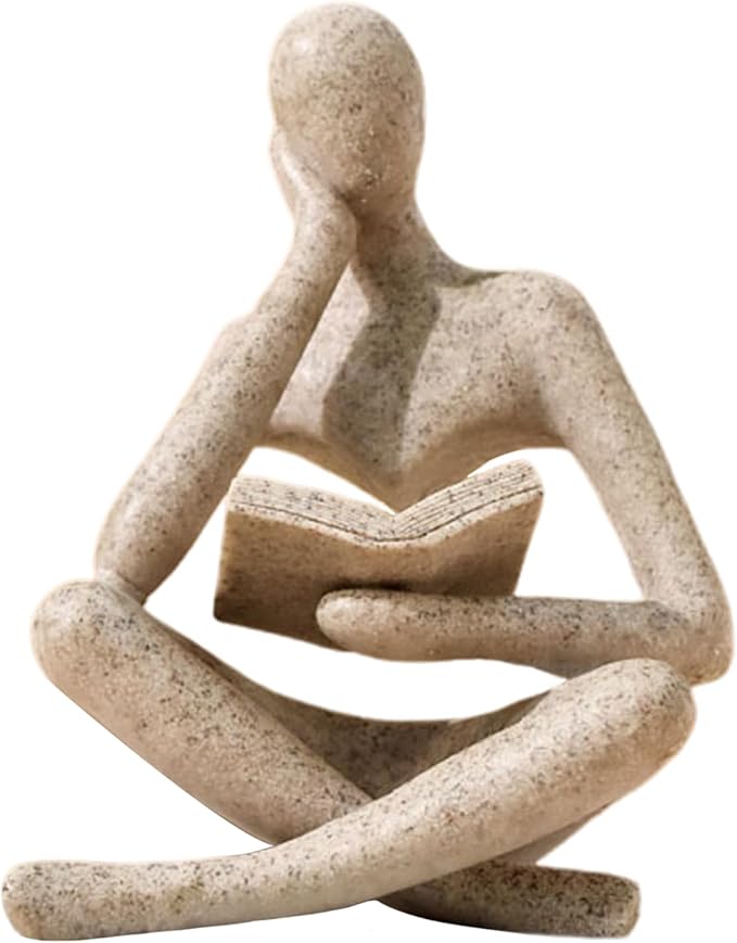 Bookshelf Decor Thinker Statue - Abstract Art