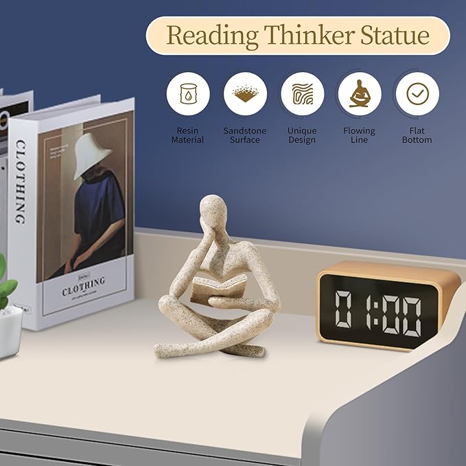 Bookshelf Decor Thinker Statue - Abstract Art - Image 2