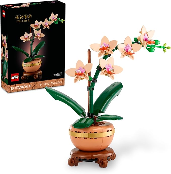 LEGO Botanicals Mini Orchid Building Set - Artificial, Fake Orchid for Home Decor