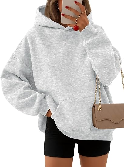 EFAN Women's Oversized Fleece Hoodie, Cozy Plush Pullover Sweatshirt with Pocket