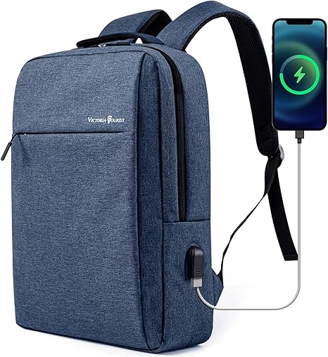 Victoriatourist Laptop Backpack, Business Slim Durable 17 Inch Laptops Travel Backpacks with USB Charging Port